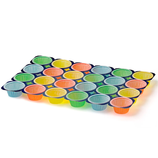 [206.47] Muffin Tray (24 muffins assorted colors) 33,6x50,4x3,8cm (per stuk)