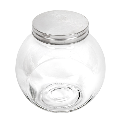 [207.62] Spherical Sorage Jar 1,7 Liter Clear Glass (per stuk)