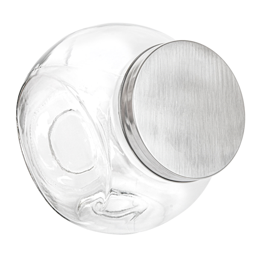 [207.63] Storage jar / Spherical with metellic lid 19,5x19,5cm (Per stuk)