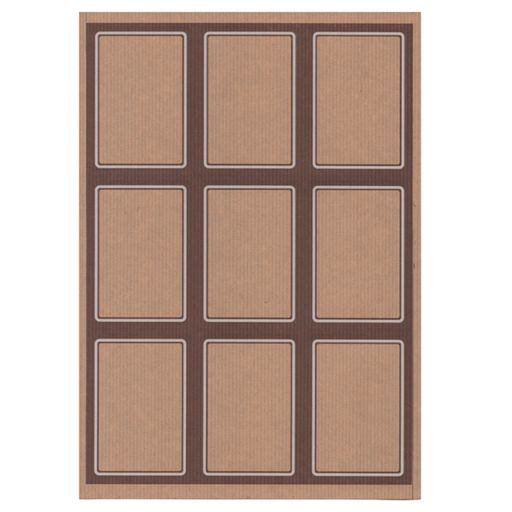 [209.65] 100 sheets Din A4 9 rectangular labels 6,3x9cm Kraft paper