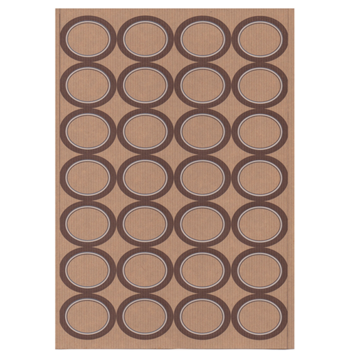 [209.73] 100 sheets Din A4 28 oval labels 4,5x3,6cm Kraft paper
