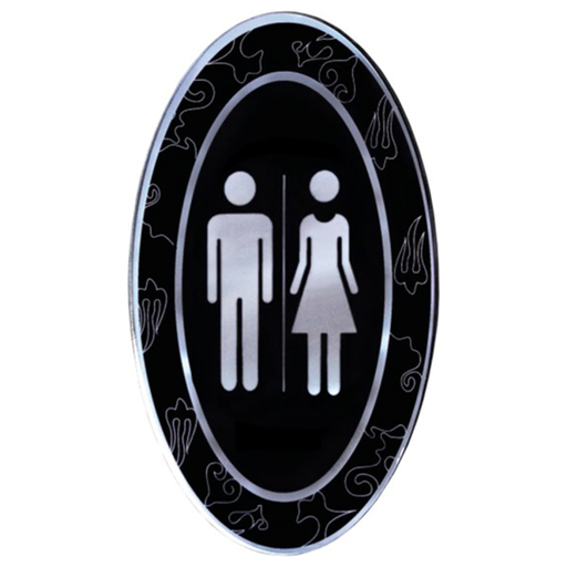 [210.04] Self-Adhesive Sign "Unisex" 12,5x20,5cm Black Acrylic (per stuk)