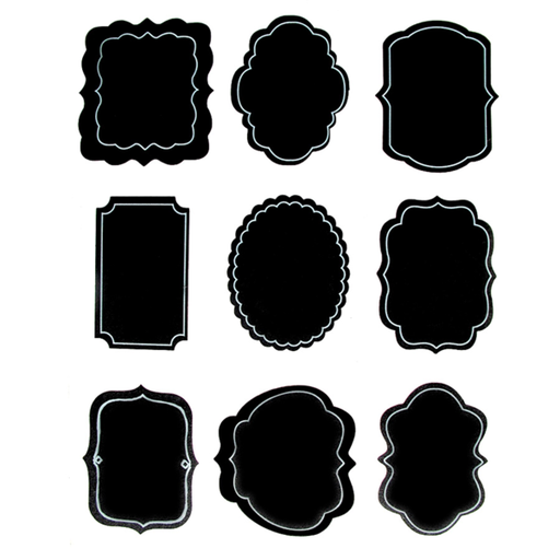 [211.58] Blackboard Labels Assorted (Set van 2 sheets / 18 labels) Black Vinyl