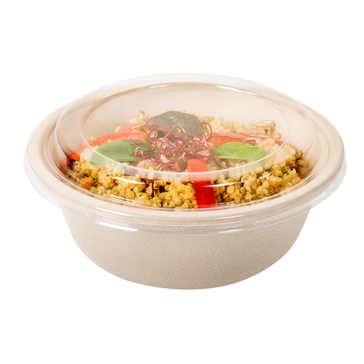 [211.75] Salad Bowls "Bionic" 500ML 15x6cm Natural Bagasse (50st/pak) 10sl/doos