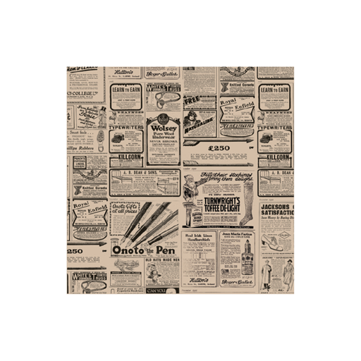 [217.54] Basket wrapping paper "Times" 34gsm 31x31cm Natural Greaseproof (1000st/pak)