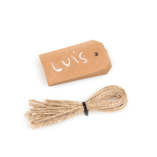 [218.48] Blackboard tags 3,9x7cm Brown Cardboard (12st/pak)