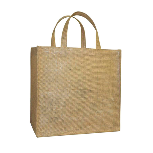 [220.80] Jute bag with handles (no decoration) 33+24x34,5cm (per stuk)