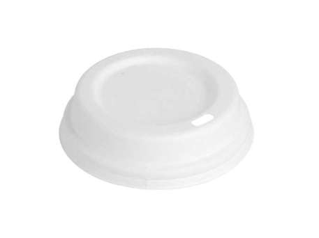 [221.23] Lids for Coffee cups 240ml "Bionic" white bagasse (50st/pak)