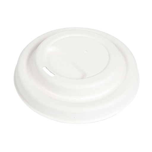 [221.24] Lids for Coffee cups 360/480ml "Bionic" white bagasse (50st/pak)