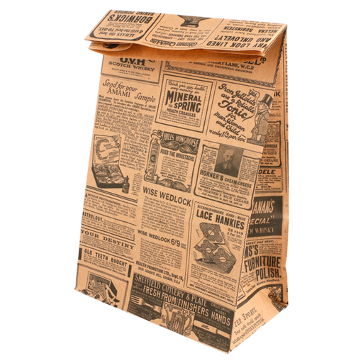 [222.32] SOS Bags without handles "Times" 80GSM 14+8x24cm Natural Kraft (1000st/doos)