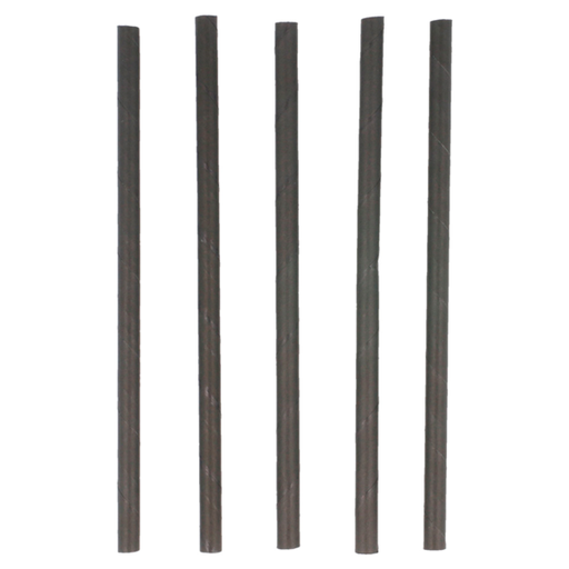 [222.60] paper straws Cocktail  Black (14cm) 250st/pak