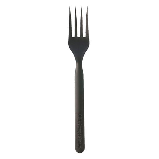 [227.17] Vork / Fork BLACK Bio-degradable CPLA 17cm / 50/pk
