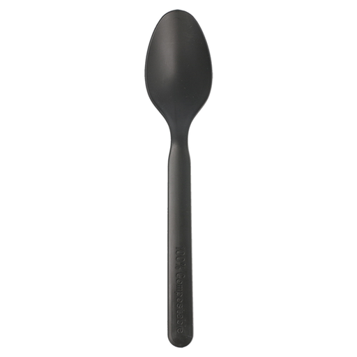 [227.24] Spoon / Lepel BLACK Plant based  CPLA  16cm 50/pk