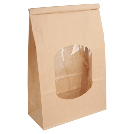 [228.72] Self-sealing bags with Window 15,5+7x24,2cm Natural Kraft (50st/pak)