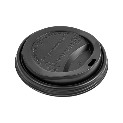 [228.75] Lids for cups 360ml "biodegradable" Black CPLA (50st/pak)