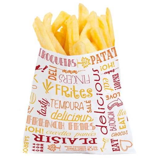 [229.26] Chip greaseproof bags "Parole" 12x12cm White (1000st/pak)