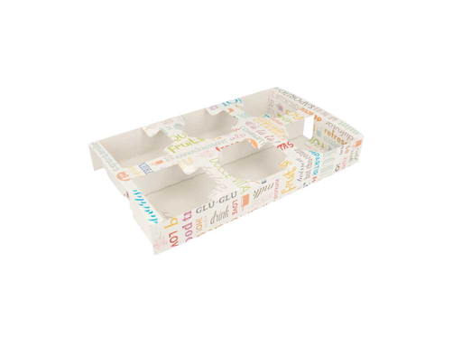 [229.87] Coffee carrying tray 6 cups "Parole" 27,5x16x4cm (50st/pak)