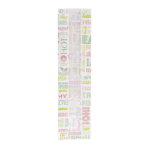 [231.10] Baguette Bags with Eco Window "Parole" 9+6x35cm White Greaseproof Parch (250st/pack)