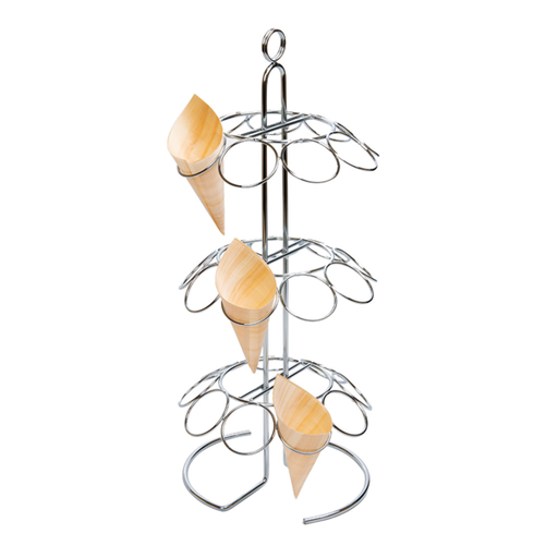 [233.57] Standaard voor 27 cones 18x42,5cm Silver metal (per stuk)