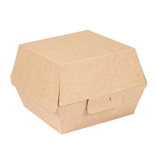 [234.17] "The Pack" Burger Boxes 15,5x14,5x9,5cm Natural Kraft Nano-Micro Corrugated Cardboard (50st/pak)