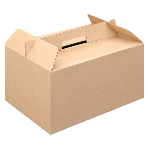 [235.27] "The Pack" Take-Away Meal-Box 28x20x15cm Natural Kraft Nano_Micro Corrugated Cardboard (25st/pak)