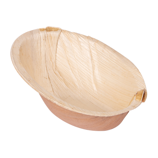 [250.47] Bowl Oval Curved Palmleaf 160ml 14x10x6,4cm (25st/pak)