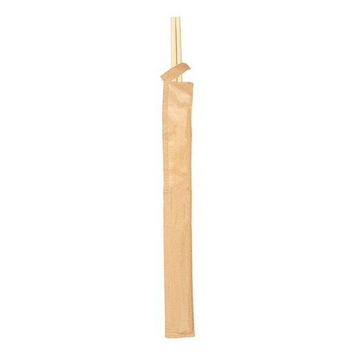 [251.16] Chopsticks 20cm Natural Bamboo Wrapped Kraft (100st/pak)