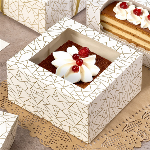 [253.26] Cakeboxes with Window The Pack 250gsm 18x18x7,5cm White (50st/pak)