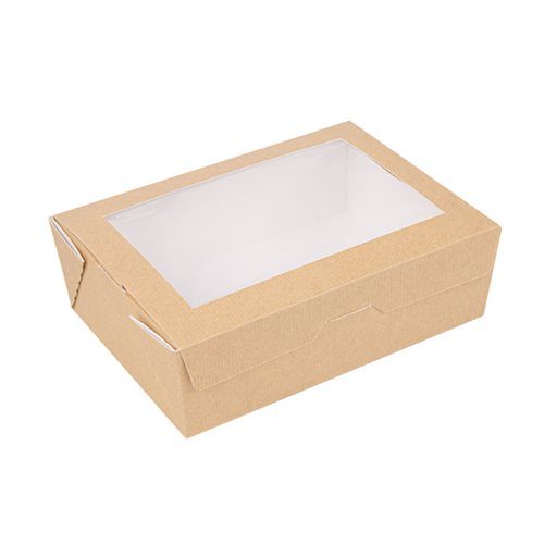 [253.62] "The Pack" Boxes w/window 1000ml 12x17x5,5cm Natural Kraft Nano-micro Corrugated Cardboard (50st/pak)