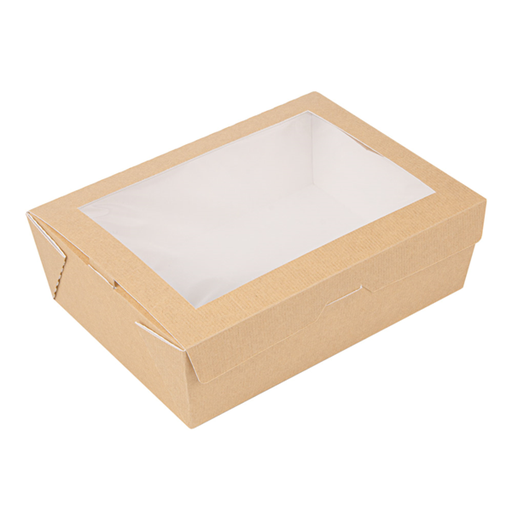 [253.65] "The Pack" Boxes w/Window 19,8x14x6,4cm Natural Kraft Nano-Micro Corrugated Cardboard (25st/pak)