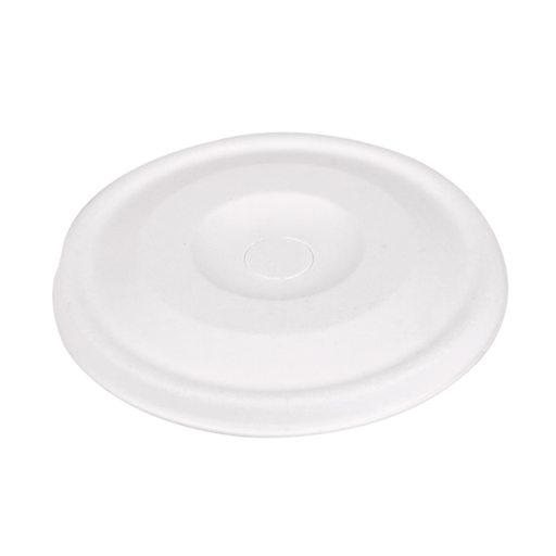 [254.32] Lids for Cups 9cm "Bionic" White Bagasse (50st/pak)