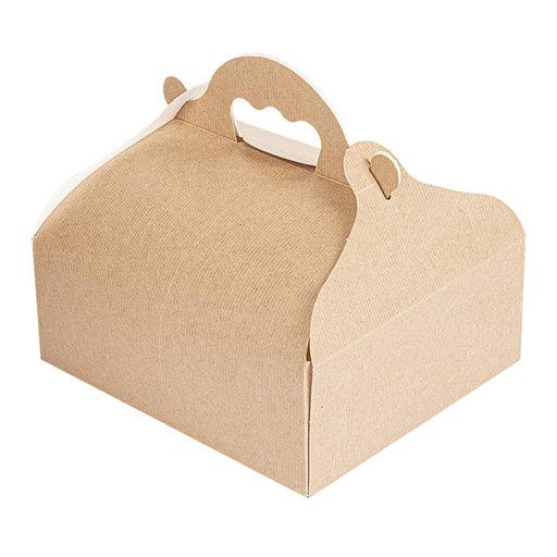 [256.74] Small Bakery Boxes with Handles The Pack 20x18x7cm Natural Cardboard (50st/pak)