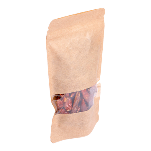 [258.03] Self-Sealing Bags met venster 13+3,5x22,5cm Natural Kraft (50st/pak)