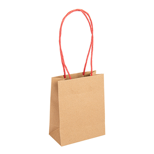 [258.991] SOS Bags with twisted Red Handles 12+6,5x15cm Natural Kraft (per stuk)