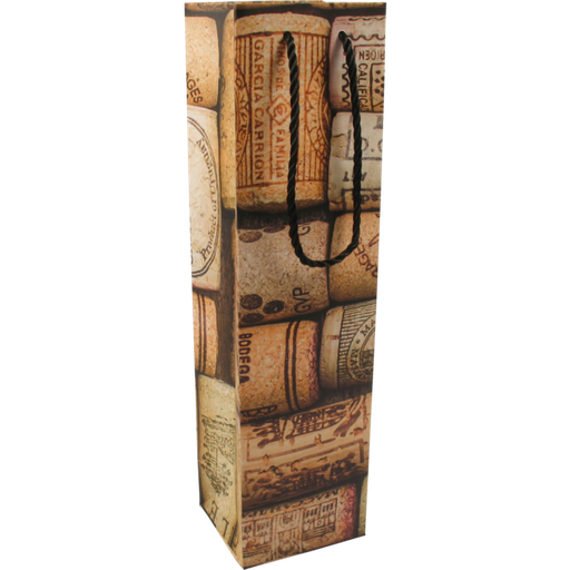 [269737] Papieren Wijnfles Tas "Corck" 10x9x38cm (Per stuk)