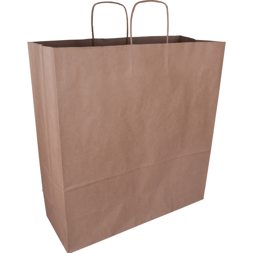 [270671] Draagtas papier 45/17x48cm Bruin geribt  100st/ds