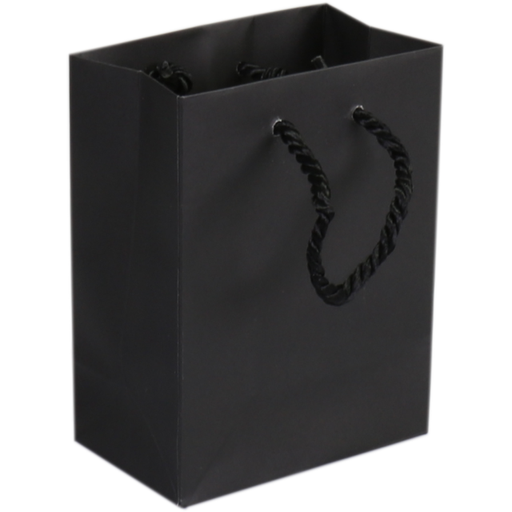 [2703281] Draagtas Papier met koord 11x6,5x14,5cm Zwart (25st/pak)