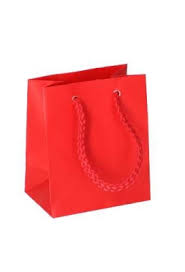 [270336] Draagtas Papier met koord 16x8x19cm Rood 25st/ds