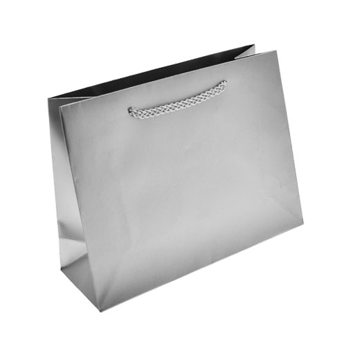 [278] Eurotote Matte Silver Bag Embossed 9x3.5x7  100 pcs/cs EM9SIL