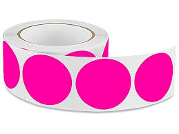 [2PINK] Zelfklevende papieren etiketten 500 st Flour Roze (Pink) Rond 2" / 50 mm