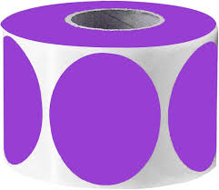 [2PURPLE] Zelfklevende papieren etiketten 500st Flour Paars (Purple) Rond 2" / 50 mm