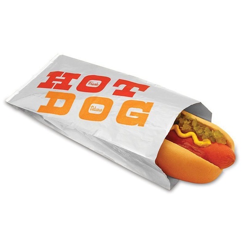 [300432] Foil/Paper Bag "King Hot Dog" 3-1/2x1-1/2x12" (1000pcs/cs)