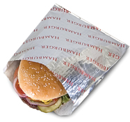 [300527] Foil/Paper Bag "Hamburger" 6x3/4x6-1/2" (1000pcs/cs)