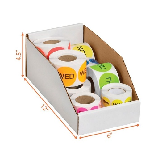 [324] Carton Bin 6" Open top White 6x12x4"