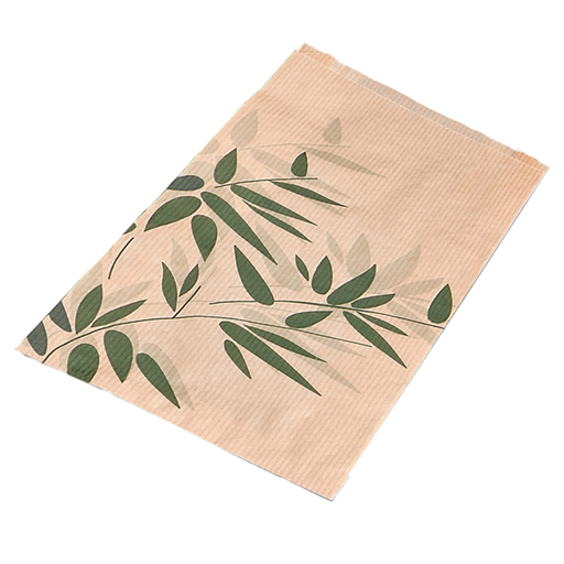 [355.02] Croissant Bags Feel Green 12+5x14cm Natural Kraft (500st/pak)