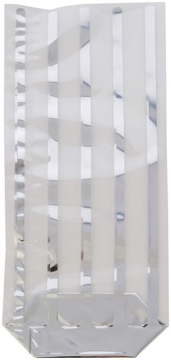 [357.53] Bags Silver Stripes 10x22cm Clear PP (100st/pak)