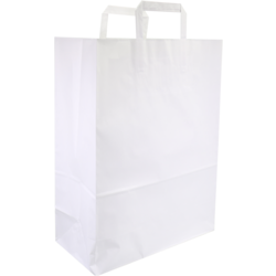 [370501442] Draagtas papier 80 grs Wit 32+15x43cm 250 st/ds