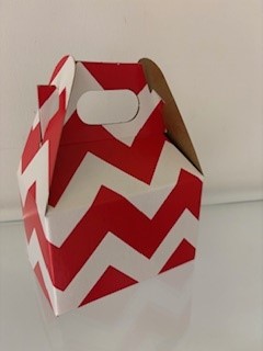 [41080] Mini Gable Box Red Chevron 100st/ds 4x2.5x2.5"