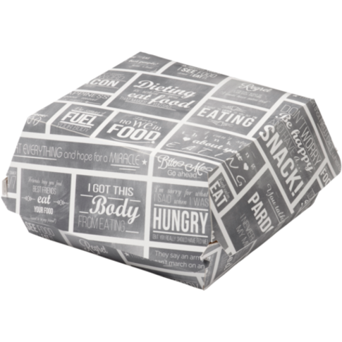 [411623] Pubchalk Hamburger bakje karton 115x115x70mm (medium) 100st/krimp