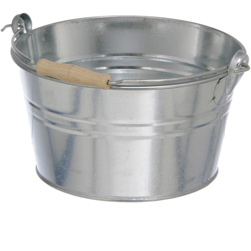 [439717] Emmer zink met houten klosje 6ltr 27x15cm (Per stuk)